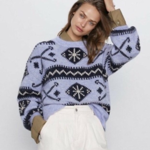 Zara Sweaters - NWT ZARA BLUE MOHAIR SWEATER